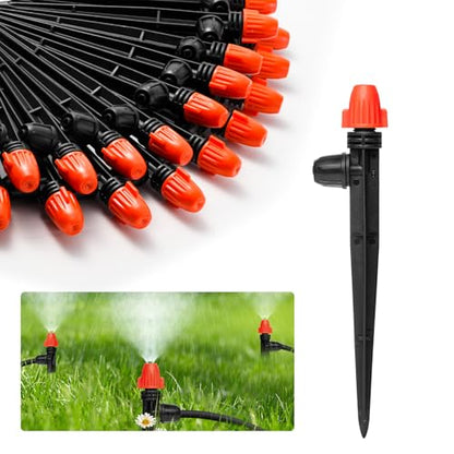 360° Adjustable Drip Spray Emitters for 1/4" Tubing, 30pcs - size: 30pcs Drip Emitters with Lock Barbed