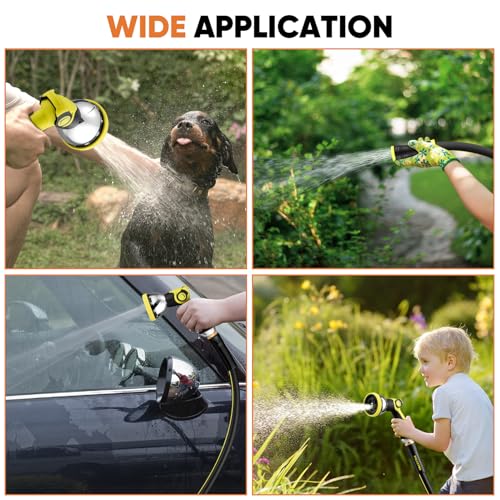 50 FT Garden Hose, 5/8 in Heavy Duty Rubber Water Hose - size: 50 Feet (with Nozzle)