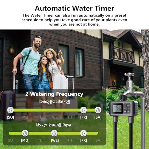 Uzoli 2-Zone Sprinkler Timer for Garden Hose, Programmable Water Timer