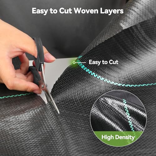 iropro 2.6ftx100ft Weed Barrier Landscape 3.2oz Fabric Heavy Duty, Woven Weed Control Cloth, Woven Geotextile Fabric for Underlayment, Gardening Ground, Commercial Driveway Weed Block Cover Mat - size: 2.6ft x100ft