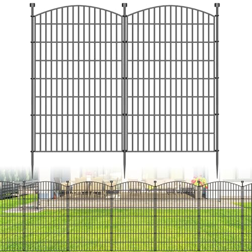 10 Panel No Dig Decorative Garden Fence 48" H x 22.6'L Outdoor Dog Barrier - size: 48 in(H) X 22.6 ft(L)
