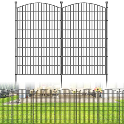 10 Panel No Dig Decorative Garden Fence 48" H x 22.6'L Outdoor Dog Barrier - size: 48 in(H) X 22.6 ft(L)