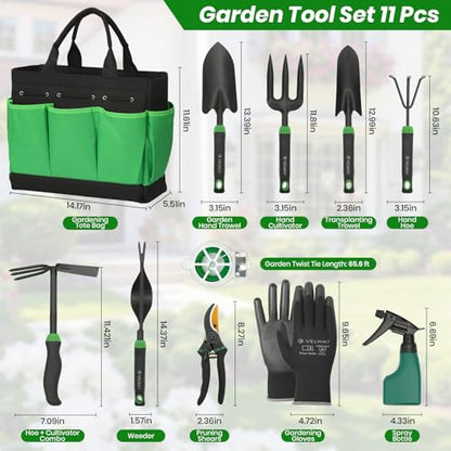 Velway 11-Piece Garden Tools Set Heavy Duty with Ergonomic Handles