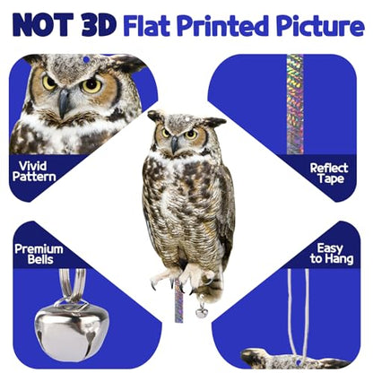 5PCS Flat Plastic Owl to Scare Pigeon for Patio, Fake Owl - color: Grey 5pcs