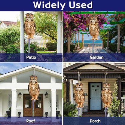 Fake Owls to Keep Pigeons Away, 4PCS Flat Garden Owl - color: Brown Owl 4pcs