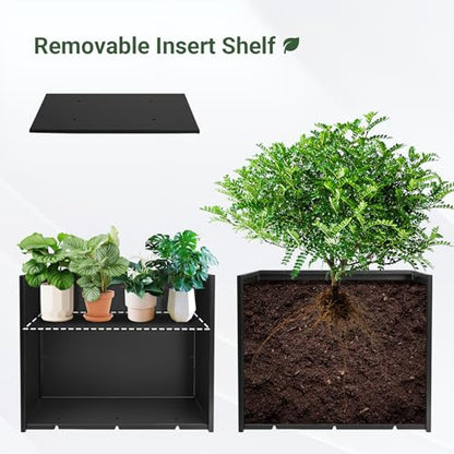 Metal Planter Box 30” x 12” x 24” for Porch, Garden, Patio, Yard - size: 30"L x 12"W x 24"H