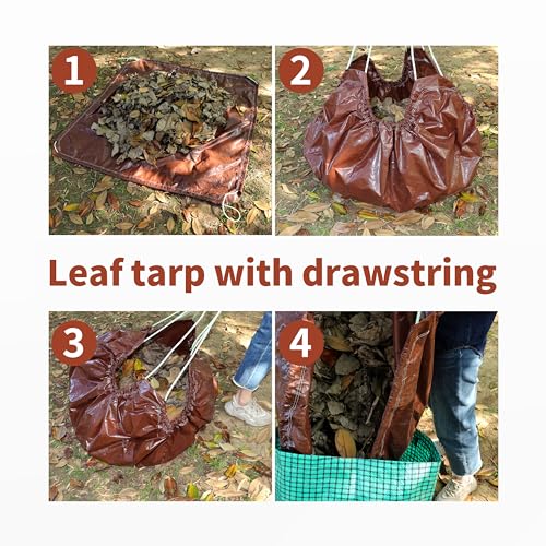 TARPAL 4x4 Feet(3pack) Small tarp with Drawstring Tarp Waterproof Brown - size: 4x4 Feet (3pack)-Finished size