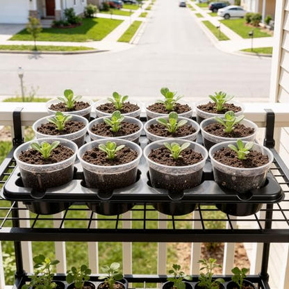 homenote 2 Pack 12 Cell Seed Starter Trays with 24 Clear 4 Inch Plant Pots - size: 4 Inch, style: 2 Pack Seed Starter Tray+Nursery Pots
