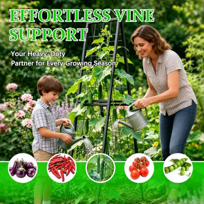 Zhongma Metal Garden A-Frame Trellises Heavy Duty Plant Support 77" H - size: 16"x 77"H A-Frame