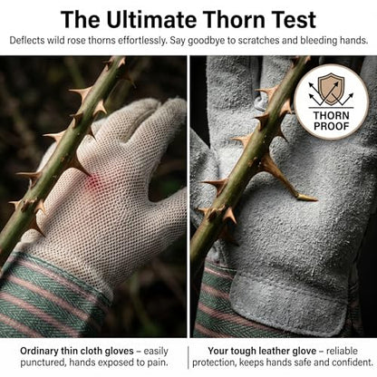 Heavy Duty Leather Work Gloves for Men