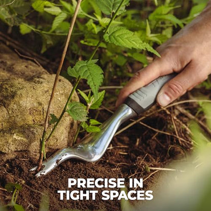 Woodland Tools Heavy Duty Garden Weeder – Manual Weed Puller Tool with Anodized Aluminum Blade & Ergonomic Grip – Root Remover for Dandelions, Thistles, & Taproots – Lawn & Flower Bed Weeding Tool - size: Weeder