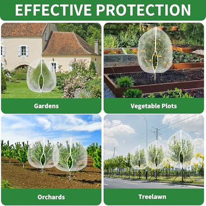 afzdby Large Garden Mesh Netting with Zipper and Drawstring,Plants Cover Protection from Anti Birds,Bugs,Cicadas,and Insects-Pest Barrier Bag for Blueberry Bushes,Tomatoes,Citrus,Fruit Tree - size: 7.87 × 7.87 FT