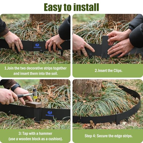 33ft. Metal Landscape Edging 4.5 inch (2" Above Ground, 2.5" Below Ground) - color: Powder-Coated Black, size: 10 Pack (40 x 4.5IN)