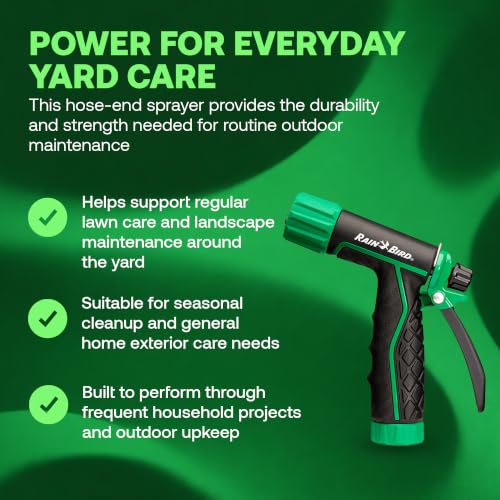 Rain Bird TRNZLADJRT Adjustable Rear Trigger Garden Hose Nozzle - size: Adjustable Multi-Pattern