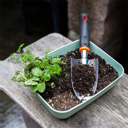 Garden Tool Shovel for Digging Gardening Trowel for Lawn Planting Stainless Steel Spade Rubber Handle Anti Slippery - color: Silver Rubber Handle