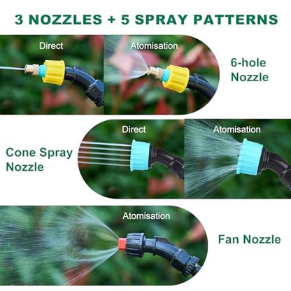 2.1 Gallon Battery Powered Sprayer, Upgraded Electric Weed Sprayer with USB Rechargeable Handle, Retractable Wand, 3 Mist Nozzles Leak-Proof for Lawn,Garden,Farm (Green) - color: Green