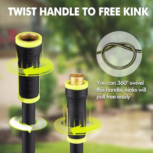 100 FT Heavy Duty Garden Hose, 5/8 in Rubber Water Hose - size: 100FT