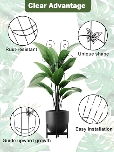 Metal Monstera Trellis, Expandable Garden Treleaf Trellis, Black - color: Gold-NEW