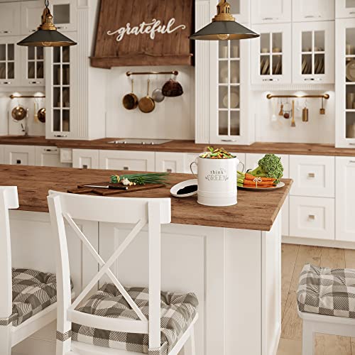 Barnyard Designs 1.2 Gallon Kitchen Counter Compost Bin with Lid (White) - color: White