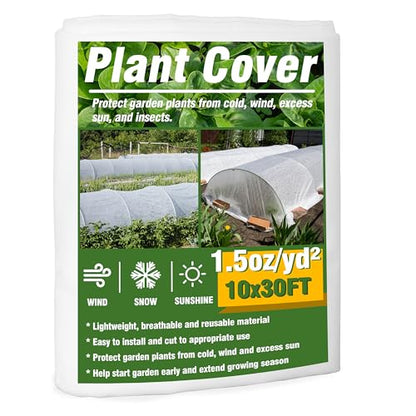 Gardzen 1.5 oz Plant Covers Freeze Protection - size: 10' x 30'