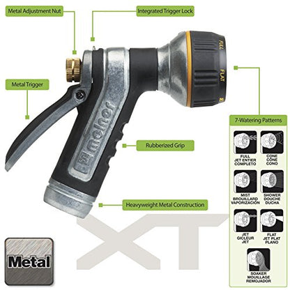Melnor XT451 Heavyweight Metal 7-Pattern Nozzle, 1-(1 Pack), Basic - style: 7-Pattern