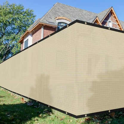 6'x25' Privacy Screen Fence Heavy Duty Fence Panels, Beige