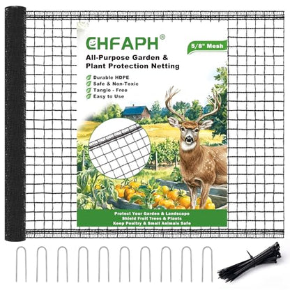 Deer Fence for Garden 4ftx50ft, Plastic Mesh Garden Fencing with Pre-Strung Reinforced Edge, Durable Temporary Fencing, Animal Barrier Fence, Ideal Safe Netting for Poultry, Fruit & Plant Protection - size: 4ft X 50ft