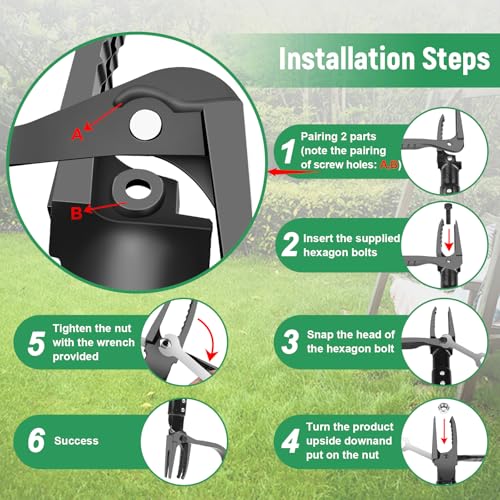 GOXAWEE Stand Up Weed Puller Tool with 46″ Long Handle, Manual Weeder Tool