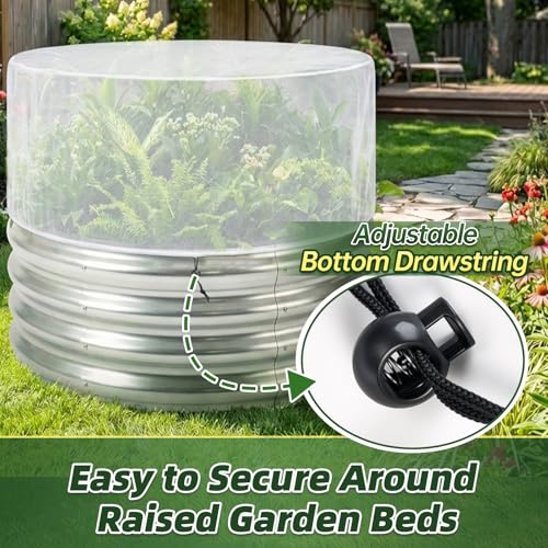2 Pack Garden Netting for 2 FT Dia x 1 FT H Round Raised Beds - size: 2.46 x 2.46 x 1.47 ft