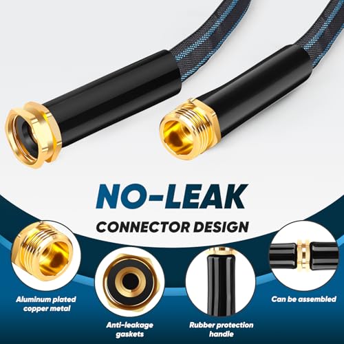 CXEZSIK Garden Hose 50ft Lightweight Non-Expanding No-Knot(Black Lake Blue) - color: Black Lake Blue, size: 50FT