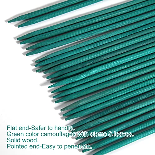 50 pcs 18 Inch Plant Sticks Support, Floral Plant Support, Wooden Sign Posting Green Bamboo Garden Sticks with Garden Ties - color: 50 pcs