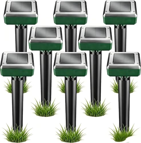 Mole Repellent Solar Powered 8 Pack Sonic Mole Deterrent Spikes, Snake Gopher Vole Repellent for Lawn Garden & Yard Gopher Deterrent, Groundhog Repellent