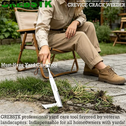 GREBSTK Crack Weeder Crevice Weeding Stainless Steel Sharp Lightweight Tool - size: 13" Manual Weeder
