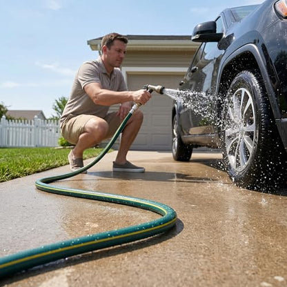 25ft Heavy Duty 3/4" Garden Hose, Solution4Patio, Male to Female Fittings - color: Green/Yellow, size: 3/4 in. x 25 ft.