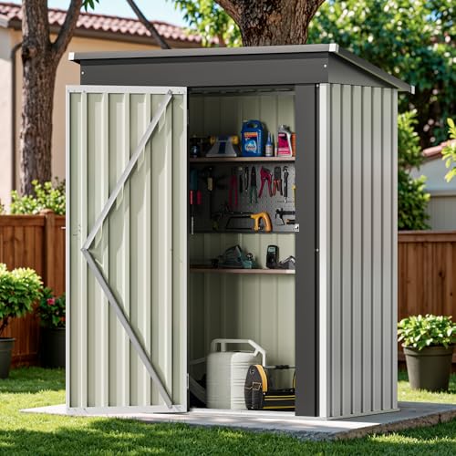 Devoko 5x3 FT Outdoor Storage Shed, White - color: White, size: 5x3 FT