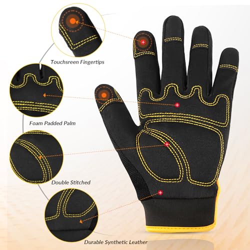 Work Gloves Women 2 Pairs, UltraLight Gardening Gloves, MultiFunctional Utility Gloves for Yard, Houseworking, Warehouse, Touchscreen, Flex Grip, Machine Washable (S) - color: Black, size: Small