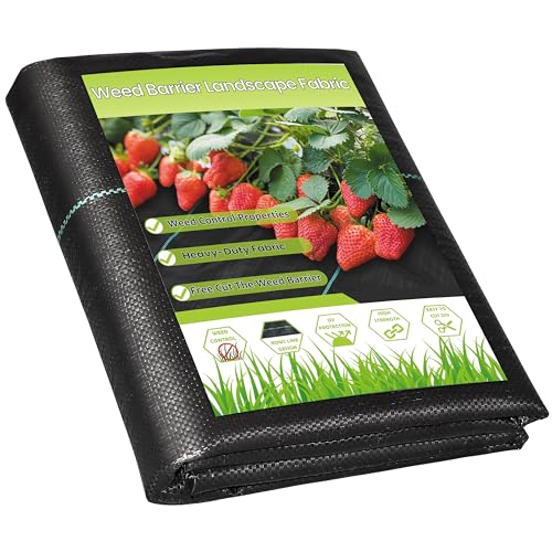 3FTx50FT Weed Barrier Fabric Heavy Duty, Gardening Landscape Fabric Cover Mat, Durable Weed Control Fabric for Garden Bed Cover, Landscaping, Commercial Driveway, Underlayment Use (3x50FT-3.2OZ) - style: 3x50FT-3.2OZ