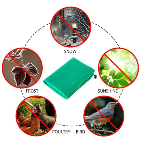 Homimp Plant Covers Freeze Protection, 4 Pack Frost Covers with Zipper Drawstring (31.5" x 47.3") Plant Protection Cover Bags for Outdoor Winter Frost Cold Weather Shrubs Trees Jacket Covers(Green) - size: 31.5"W x 47.3"H