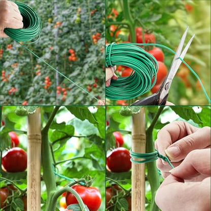YMHB 120 Feet Green Soft Twist Tie Tomato Plant Tie