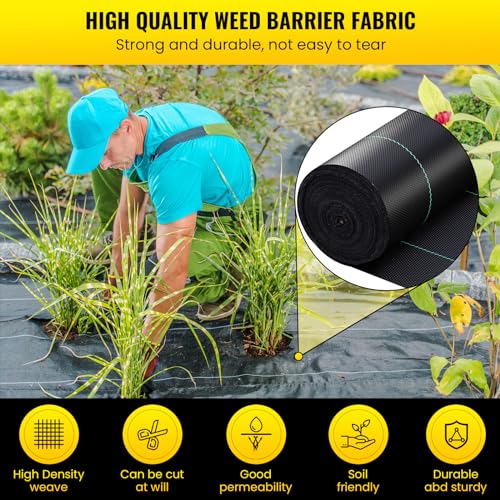 forimo Driveway Fabric, 6x300 ft Commercial Weed Barrier, Heavy Duty 3.5oz French Drain Fabric for Erosion Control, Landscape Projects - size: 6x300 ft