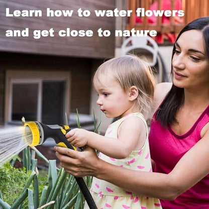 Garden Hose Nozzle with Adjustable 10 Watering Patterns Hose Spray Nozzle - color: Yellow