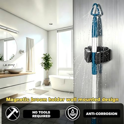 2 Pack Magnetic Broom Holder Wall Mounted Anti Slip Rack - size: 2 Pack B