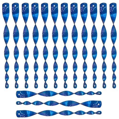 15Pcs 12inch Blue Spiral Bird Repellent Reflective Scare Rods - color: Blue