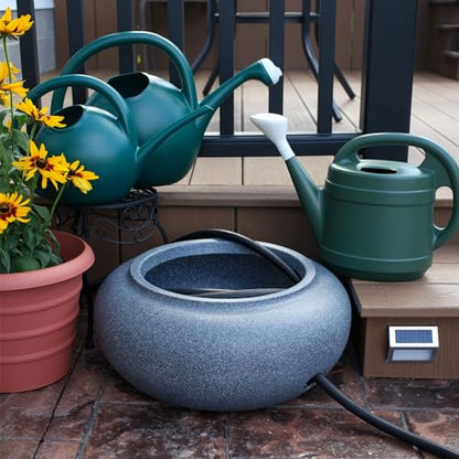 The HC Companies 21" Plastic Garden Hose Pot 21"x21"x9.38" Holds Hoses 75-100 ft in Clay Color - color: Clay