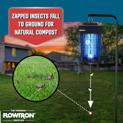 Flowtron Electric Bug Zapper, 1 Acre Outdoor, 40W UV, 5600V Zap, Black - color: Midnight Black