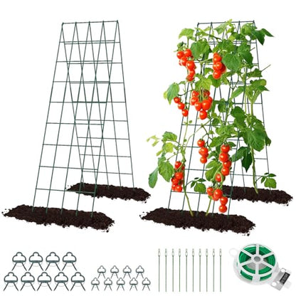RIFNY Cucumber Trellis for Raised Bed, Garden Trellis 16.5 x 60 Inch, Green - color: Green, size: 16.5 x 60 Inch