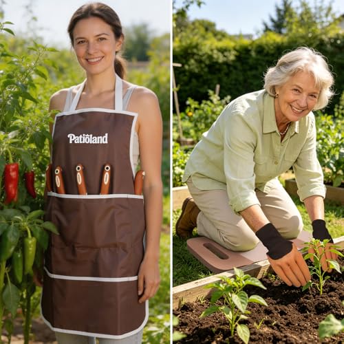 Brown Garden Tools Set 26-Piece, Gardening Gifts for Women Men - color: brown-26pcs
