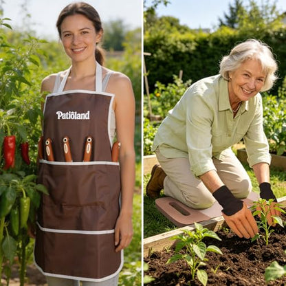 Brown Garden Tools Set 26-Piece, Gardening Gifts for Women Men - color: brown-26pcs