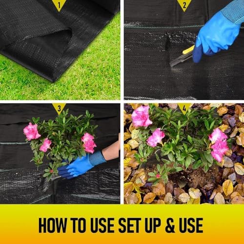 LAVEVE Heavy Duty Weed Barrier Landscape Fabric 5FT x 300FT - size: 5FTx300FT