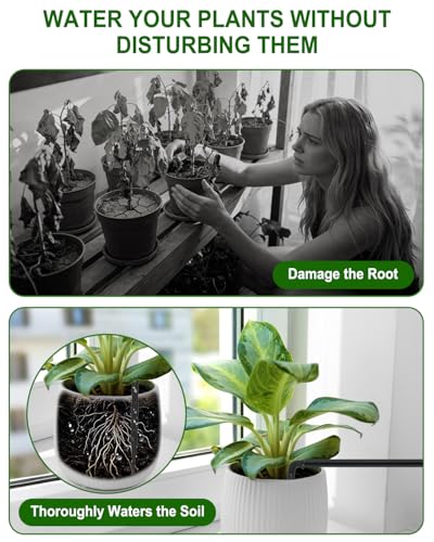 Solar Automatic Drip Irrigation System, 15 Pot Self Watering System with 2200mAh, IPX5 Waterproof, USB-C & Solar Charging, Timer Modes for Indoor/Outdoor Garden, Balcony & Patio